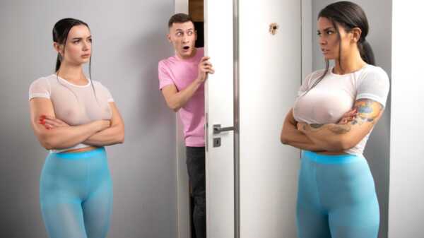 Porn video Two neighbors living in the same house put on the same outfits