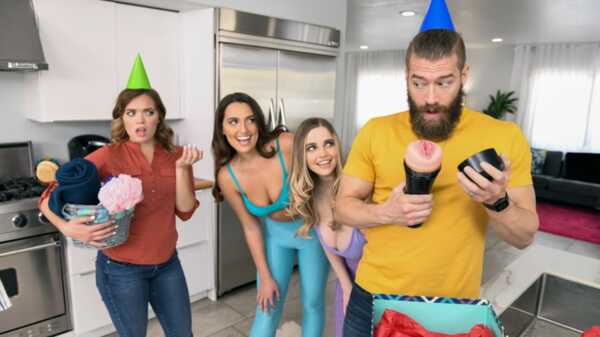 Porn video The girl congratulates her boyfriend on his birthday in the kitchen